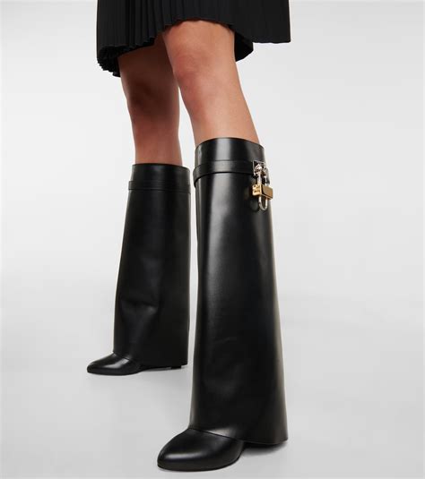 givenchy over knee boots|Givenchy shark lock inspired boots.